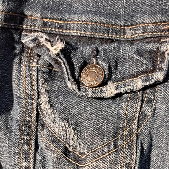 Celebrity Pink Jeans Lightly Factory Distressed Denim Jean Jacket 2X Host Pick - Picture 14 of 16